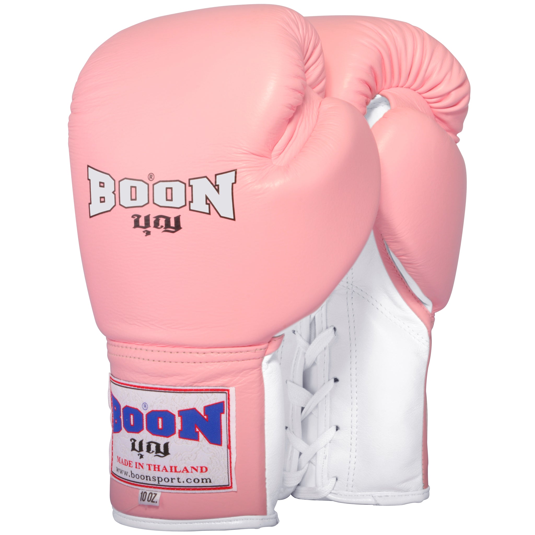 BGLLP Lace-Up Gloves Light Pink & White 8oz
