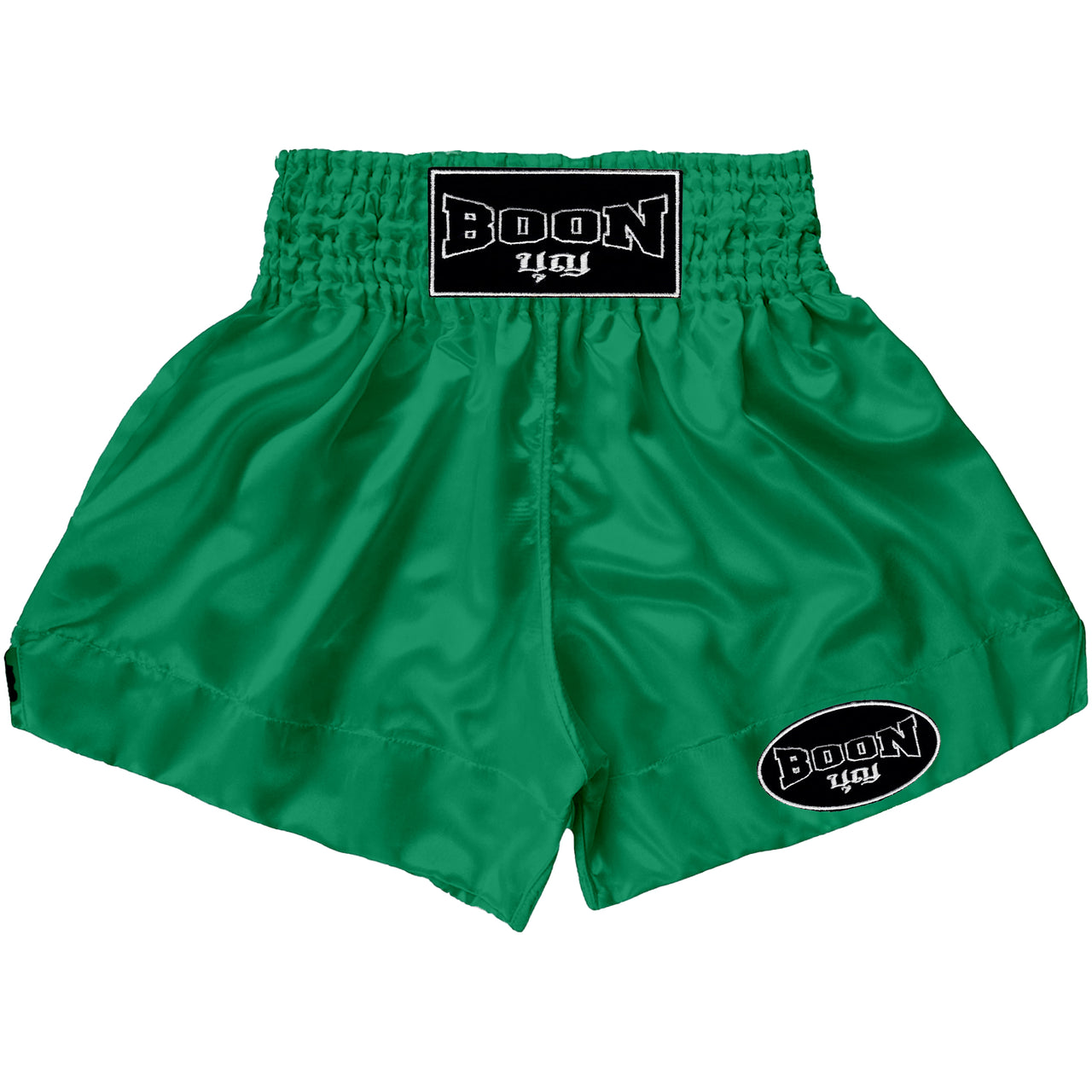 MT01G Muay Thai Shorts GREEN PLAIN