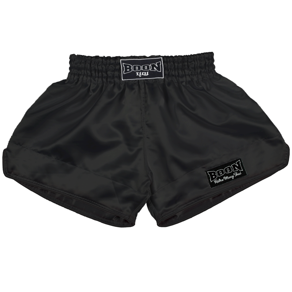 RSB Retro Muay Thai Shorts BLACK - BOON Sport