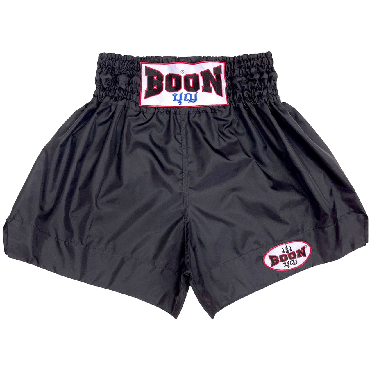 MN01 Muay Thai Shorts Black (nylon) - BOON Sport