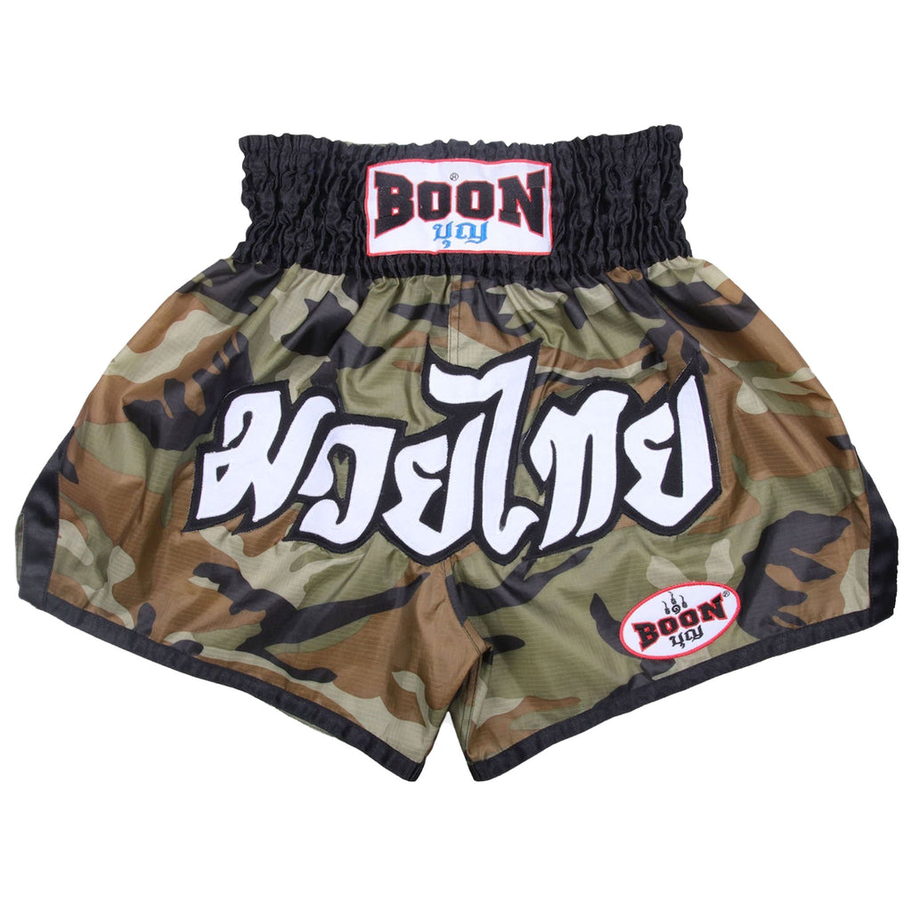 MN09 Muay Thai Shorts CAMO GREEN (nylon)