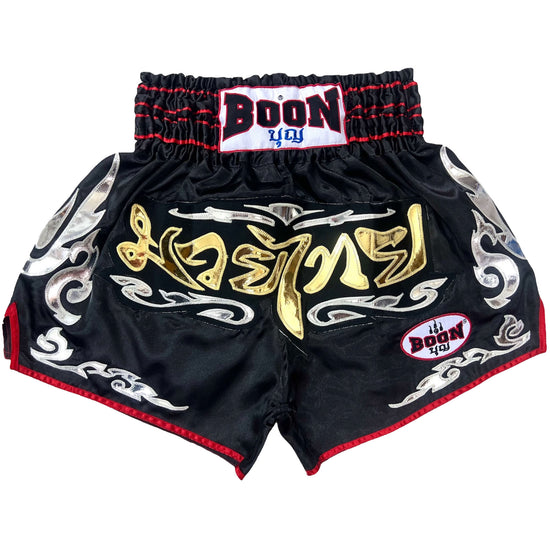 MT36 Muay Thai Shorts SILVER FLAMES