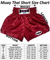 MN11 Muay Thai Shorts RED, WHITE & BLACK (nylon)