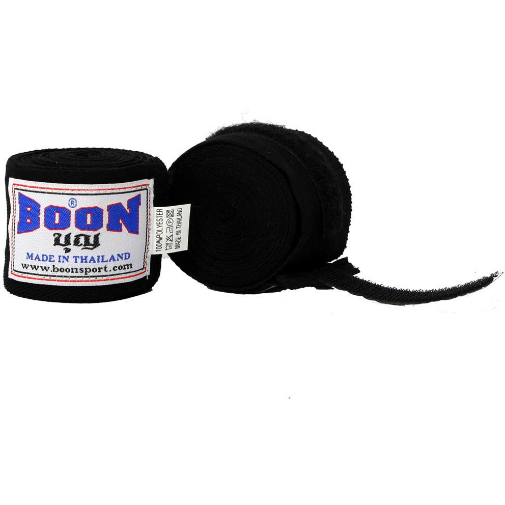 BADBOXE Boxing Hand Wraps – 4.5 Meter (180 Inch) Cotton-Polyester Blend With Thumb Loop & Hook Closure | Black, Red, Blue - View #4